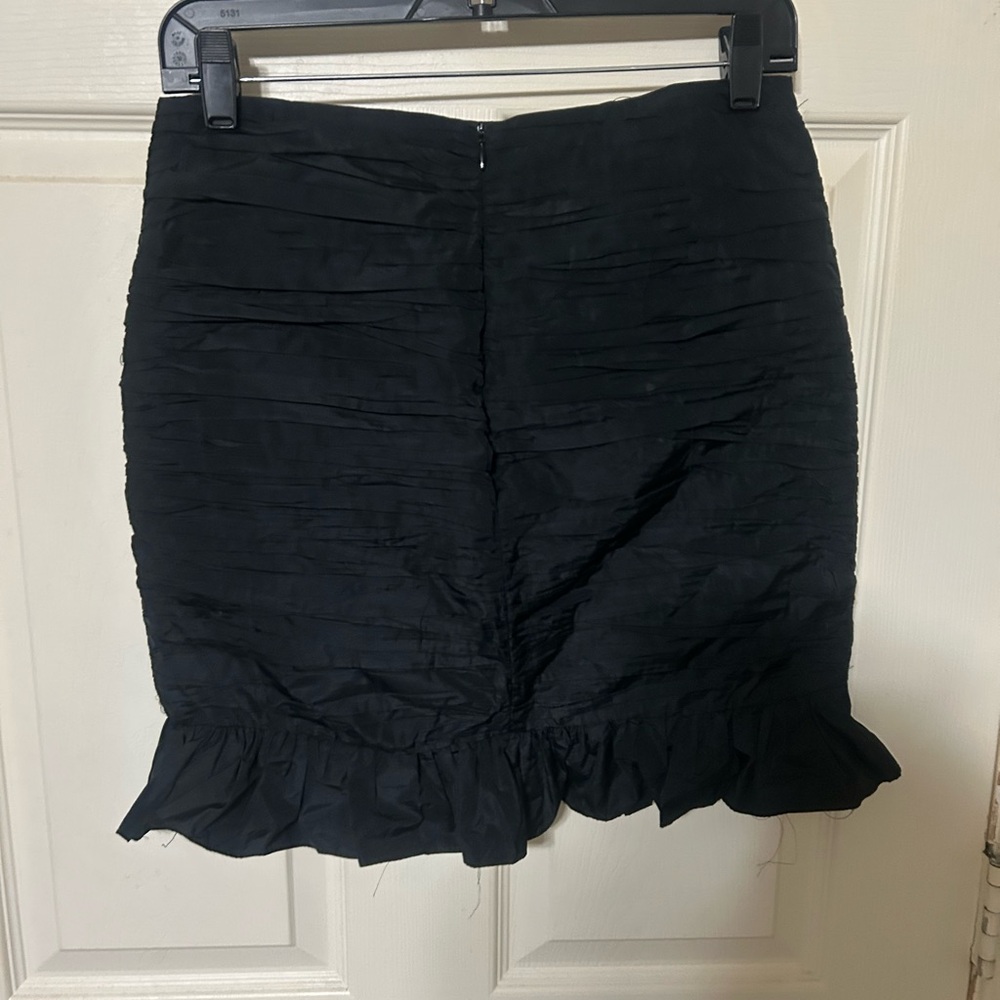 Zara Black Ruffled Pencil Skirt